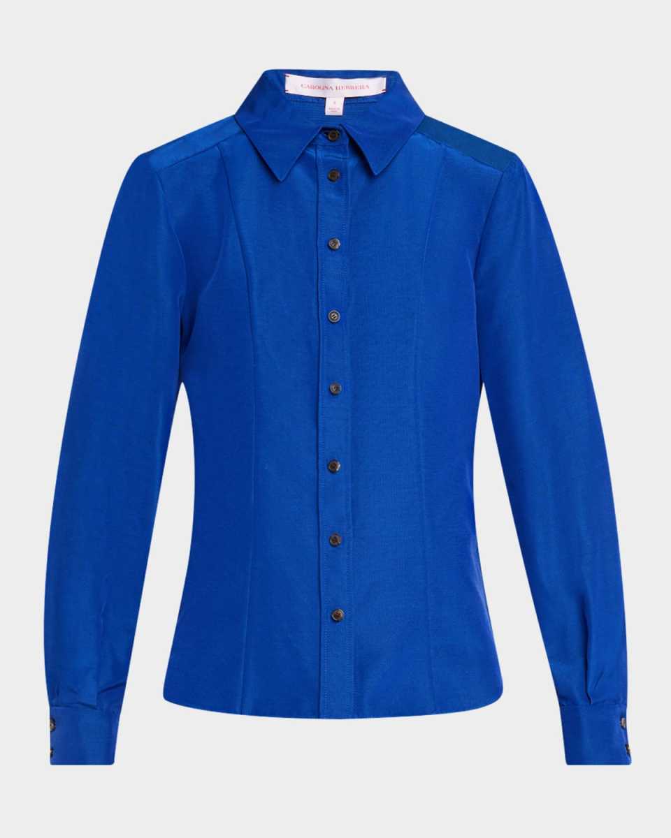 Long-Sleeve Button-Down Blouse